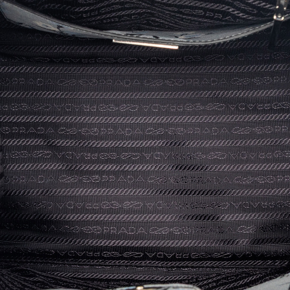 Pre-Loved Prada Saffiano Floral Print Twin Pocket Satchel - Picture 4 of 7